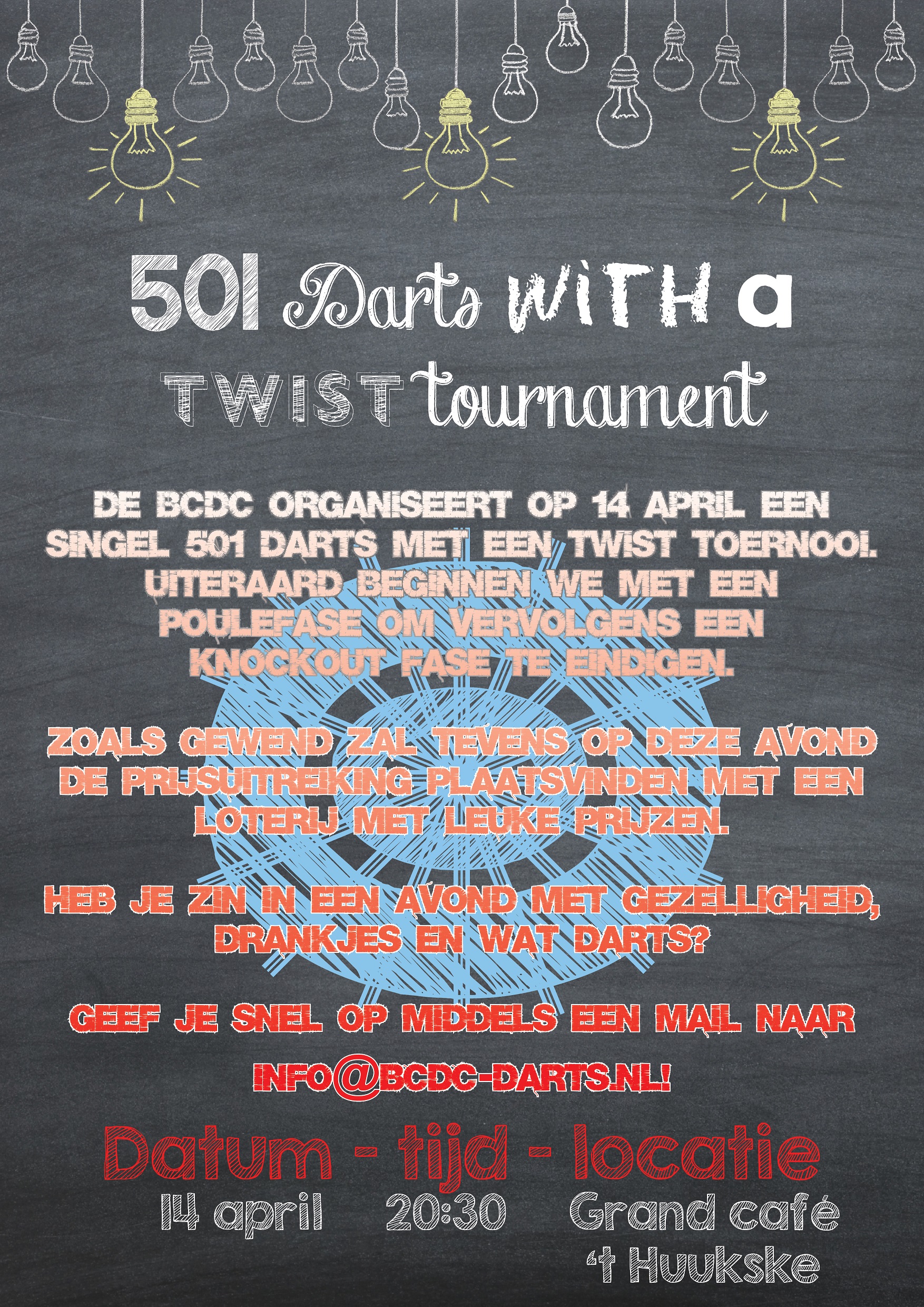 BCDC's Singel 501 darts with a twist tournament!